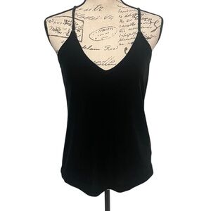 Veronica M black velvet cami top XS adjustable straps made in USA